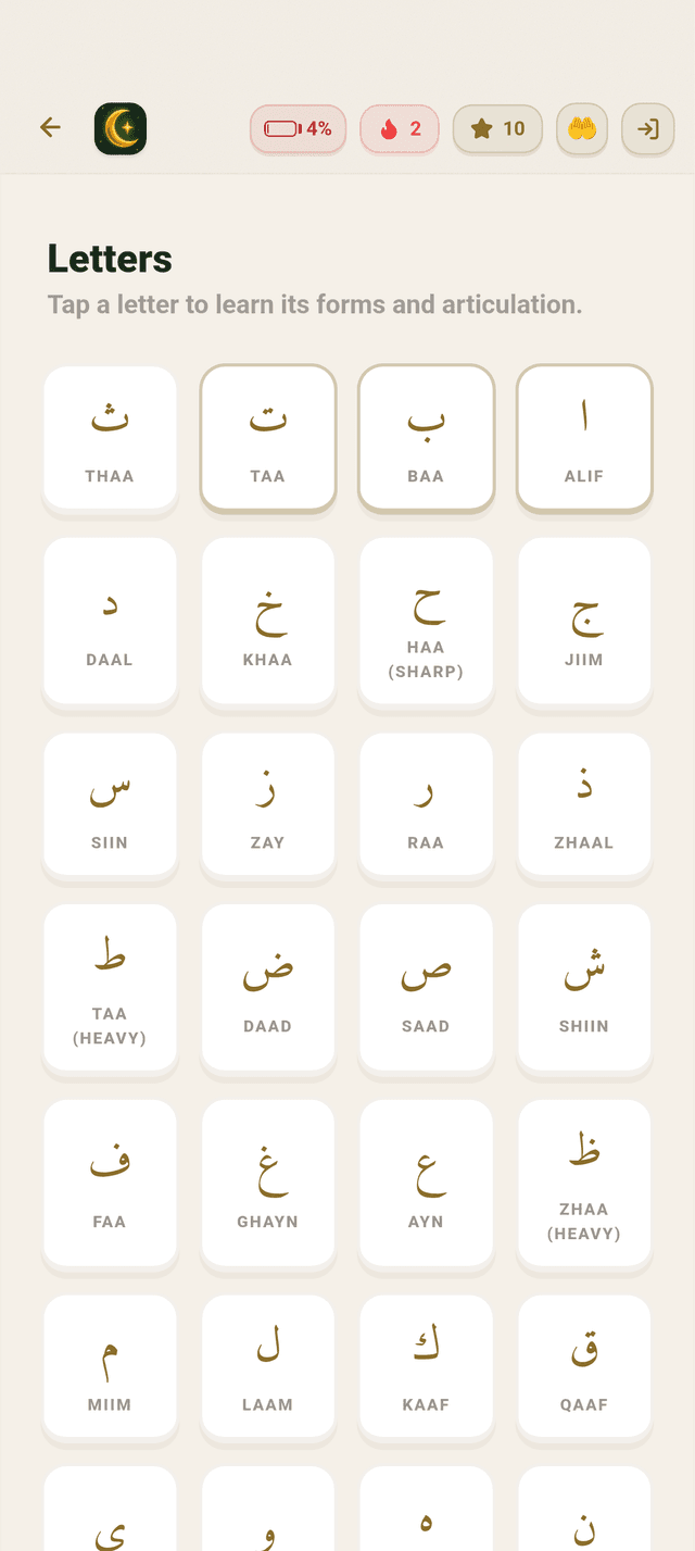 Arabic letters